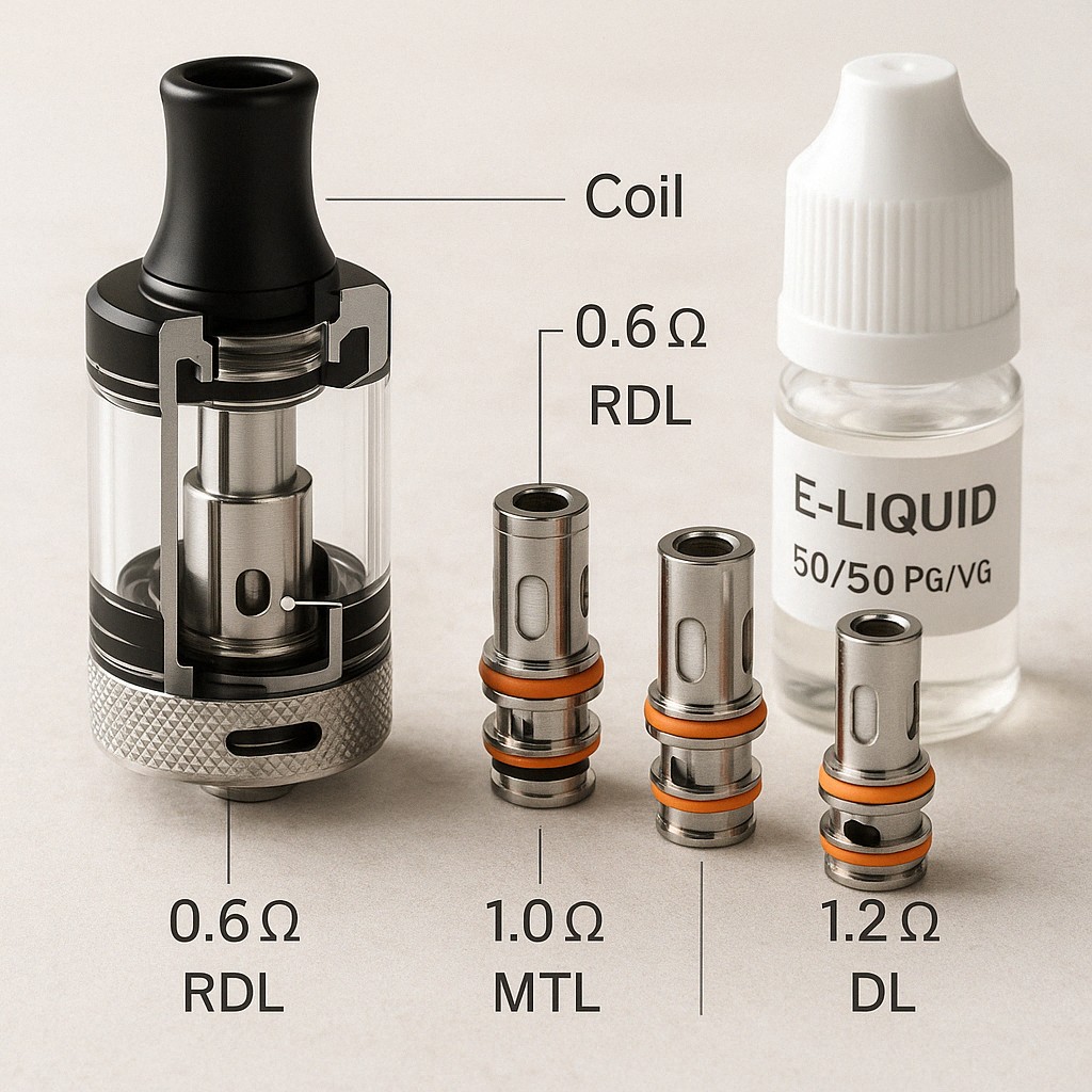 quelle résistance choisir pour un e liquide 50 50