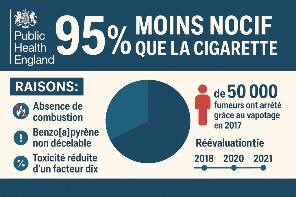 Public Health England : vapoter 95 % moins nocif que la cigarette combustible